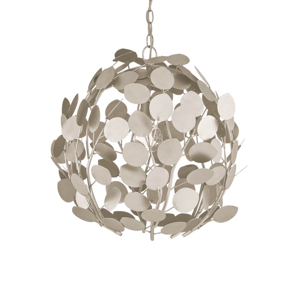 Currey And Company 9000-1198 Contemporary Silver Leaf,Contemporary Silver Lunaria Orb Chandelier Image 2