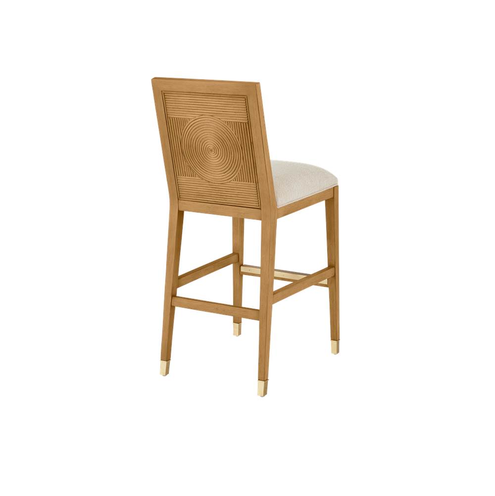 Currey And Company 7000-0912 Sea Sand,Uv Liller Malt,Satin Brass Santos Sea Sand Bar Stool, Liller Malt Image 4