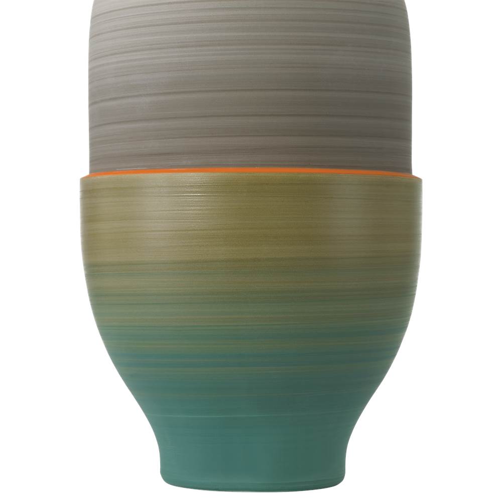 Currey And Company  Happy 80's Gray, Beige, Orange And Blue Vase Set Of 3