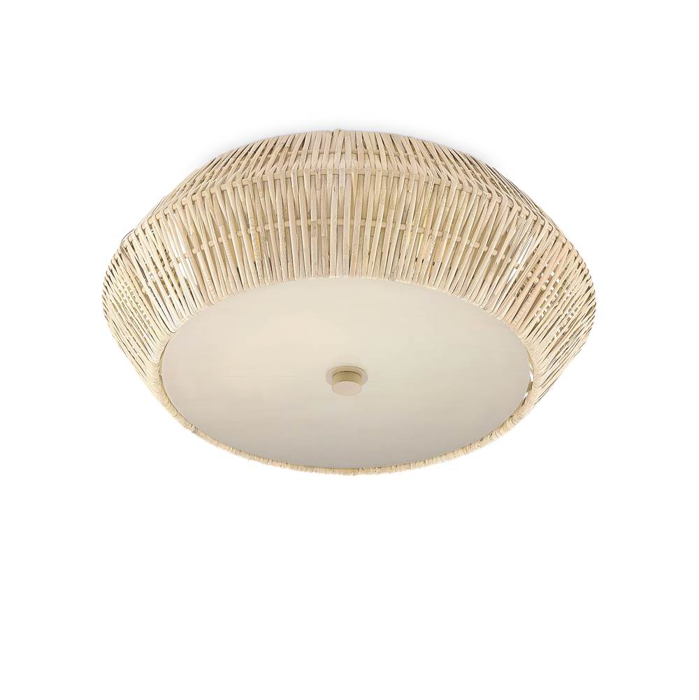 Currey And Company 9999-0078 White Antibes White Flush Mount Image 2