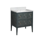 Currey And Company 3800-0009 Vintage Navy,Natural,White,Brushed Brass,Polished Nickel Santos 28'' Vintage Navy Vanity With Rectangular Undermount Sink Image 4