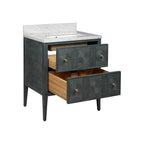 Currey And Company 3800-0009 Vintage Navy,Natural,White,Brushed Brass,Polished Nickel Santos 28'' Vintage Navy Vanity With Rectangular Undermount Sink Image 6