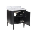Currey And Company 3800-0003 Caviar Black,Natural,White,Light Antique Brass Briallen 30'' Black Vanity With Oval Undermount Sink Image 5