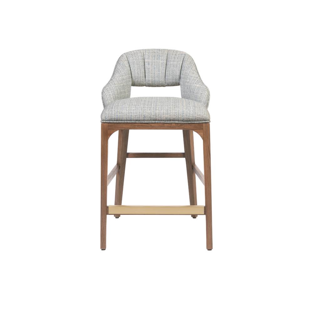 Currey And Company 7000-0822 Morel Brown,Brushed Brass,Greenlight Powder Inga Counter Stool, Greenlight Powder Image 2