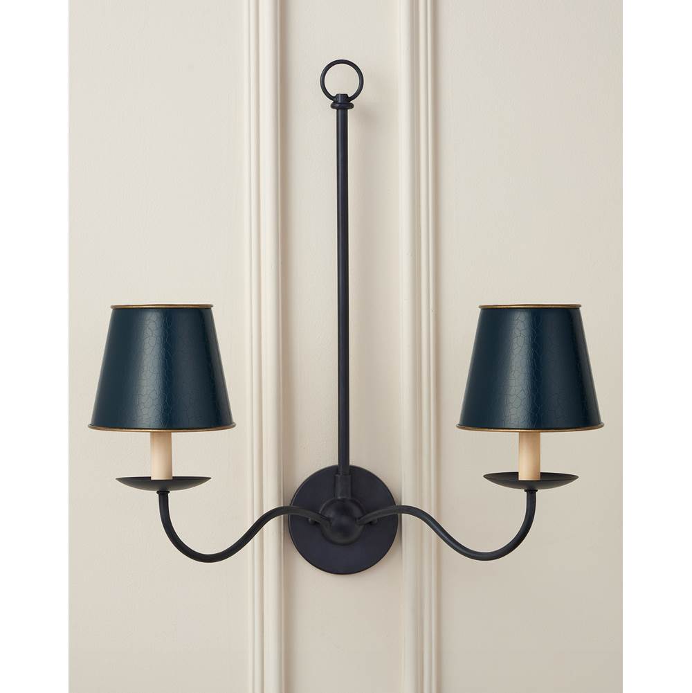 Currey And Company 0900-0030 Blue Tole Blue Tapered Chandelier Shade Image 2
