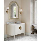 Currey And Company 3800-0001 Caviar Black,Natural,White,Light Antique Brass Briallen 48'' Black Vanity With Oval Undermount Sink Image 2