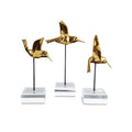 Currey And Company 1200-0903 Gold,Black,Clear Gold Hummingbirds Set Of 3 Image 1