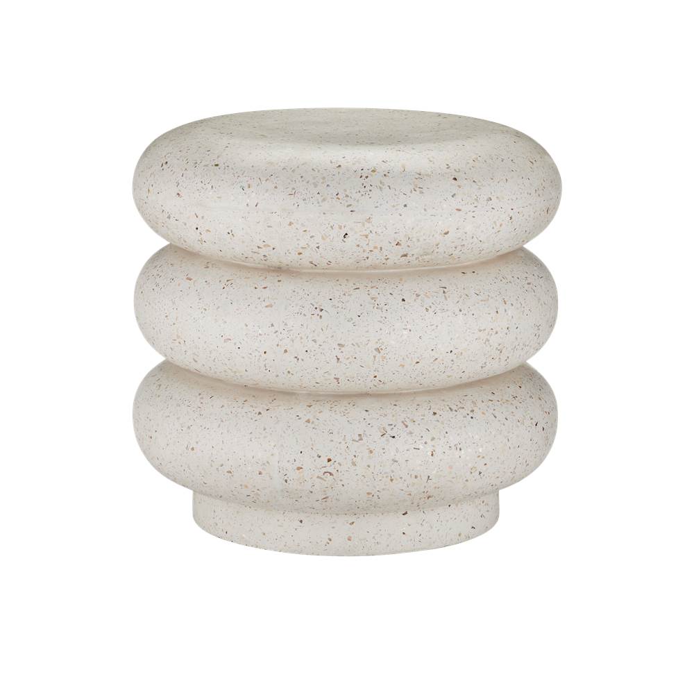 Currey And Company 2000-0044 Ivory Terrazzo Cusani Ivory Terrazzo Stool Image 1