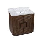 Currey And Company 3800-0012  Morombe 36'' Cocoa Marble Vanity With Rectangular Undermount Sink Image 4