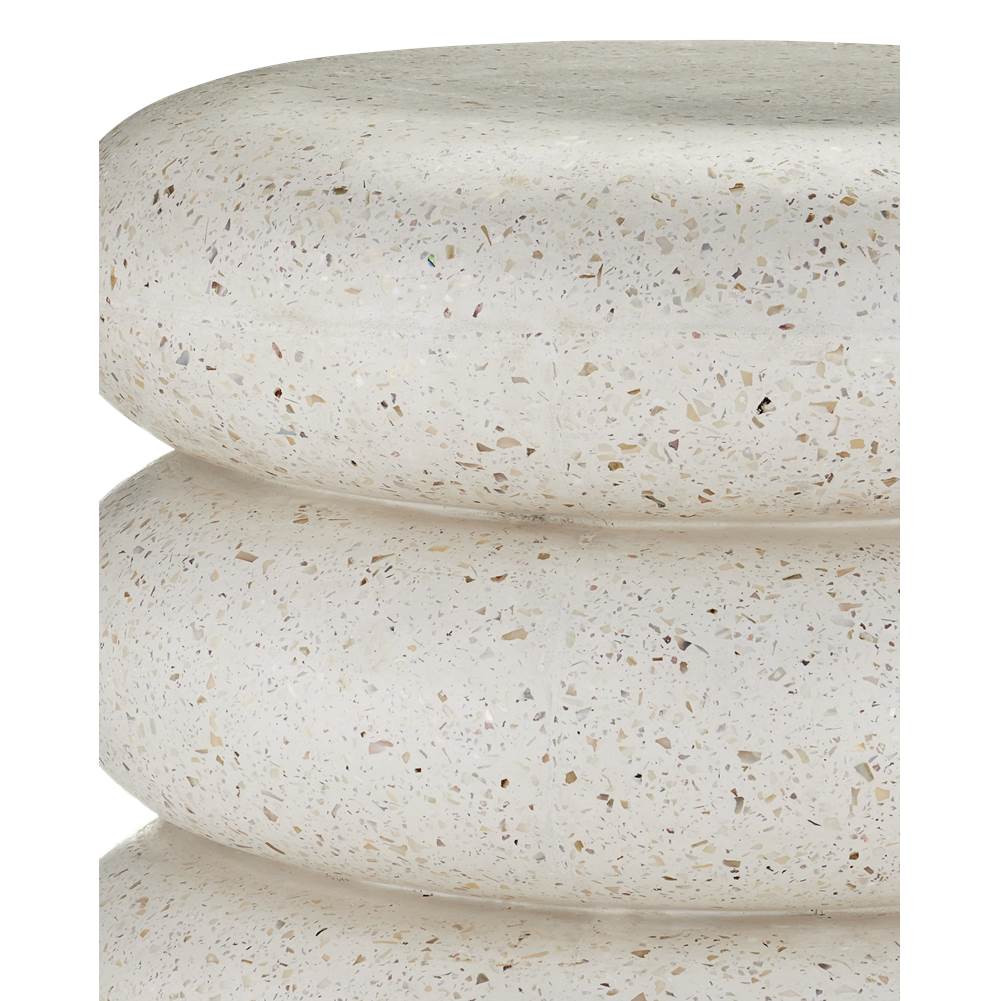 Currey And Company  Cusani Ivory Terrazzo Stool