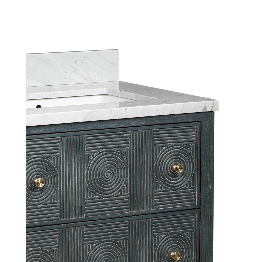 Currey And Company  Santos 28'' Vintage Navy Vanity With Rectangular Undermount Sink