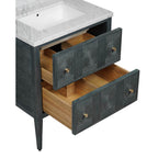 Currey And Company 3800-0009 Vintage Navy,Natural,White,Brushed Brass,Polished Nickel Santos 28'' Vintage Navy Vanity With Rectangular Undermount Sink Image 7