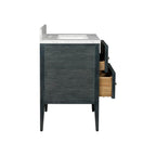 Currey And Company 3800-0009 Vintage Navy,Natural,White,Brushed Brass,Polished Nickel Santos 28'' Vintage Navy Vanity With Rectangular Undermount Sink Image 5