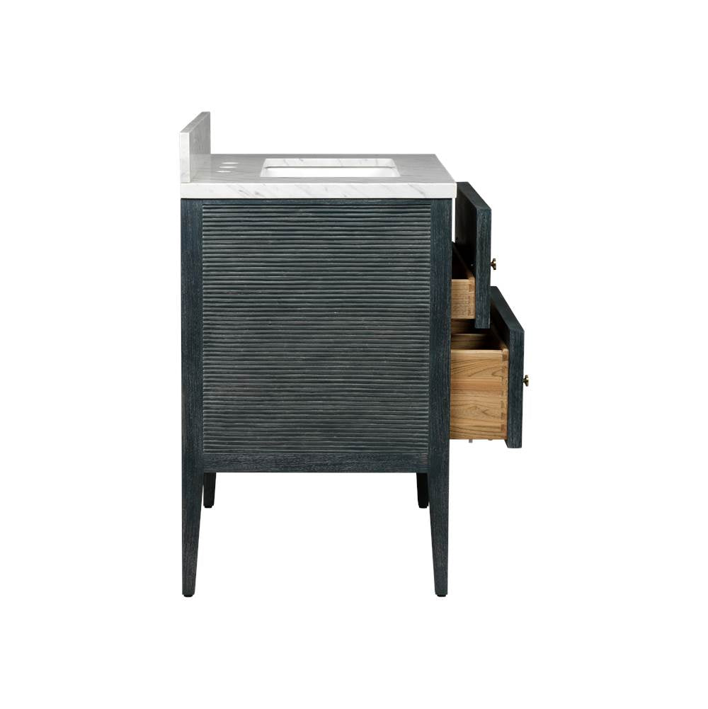 Currey And Company 3800-0009 Vintage Navy,Natural,White,Brushed Brass,Polished Nickel Santos 28'' Vintage Navy Vanity With Rectangular Undermount Sink Image 5