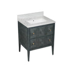 Currey And Company 3800-0009 Vintage Navy,Natural,White,Brushed Brass,Polished Nickel Santos 28'' Vintage Navy Vanity With Rectangular Undermount Sink Image 3