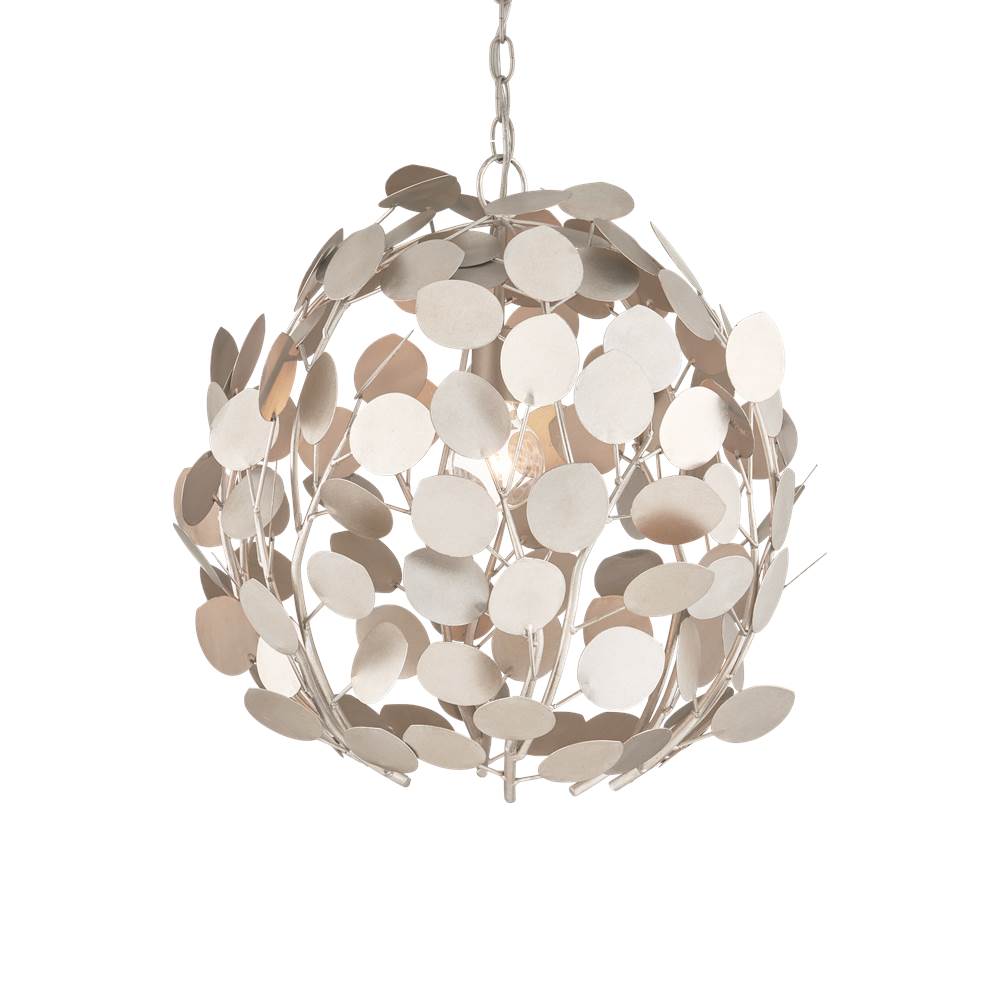 Currey And Company 9000-1198 Contemporary Silver Leaf,Contemporary Silver Lunaria Orb Chandelier Image 1