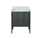 Currey And Company 3800-0009 Vintage Navy,Natural,White,Brushed Brass,Polished Nickel Santos 28'' Vintage Navy Vanity With Rectangular Undermount Sink Image 2
