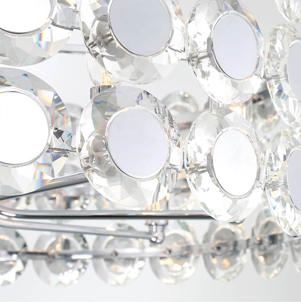 Eurofase 44286-019 Chrome Perrene, Chandelier, 8-light, 32'', Chrome, Clear Glass Image 1