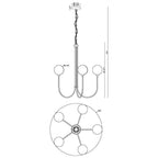 Eurofase 48923-019 Matte Black Iissa, Chandelier, 5-light, 34'', Matte Black, Clear Glass Image 3