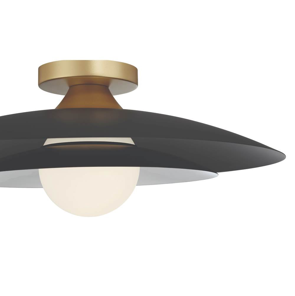 Eurofase 46815-040 Matte Black Welsh, Flush Mount, 18'', Matte Black, White Glass Image 4