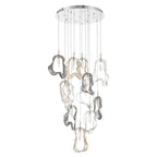 Eurofase 49237-023 Polished Nickel Norah, Chandelier, 12-light, 24'', Polished Nickel, Mixed Glass Image 1