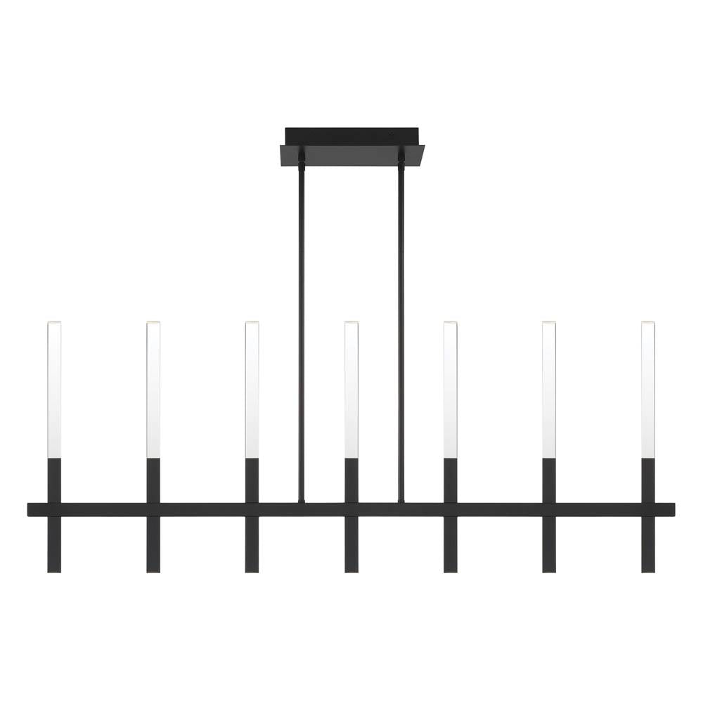 Eurofase Benicio, Chandelier, 7-light, 46'', Matte Black, Clear Glass