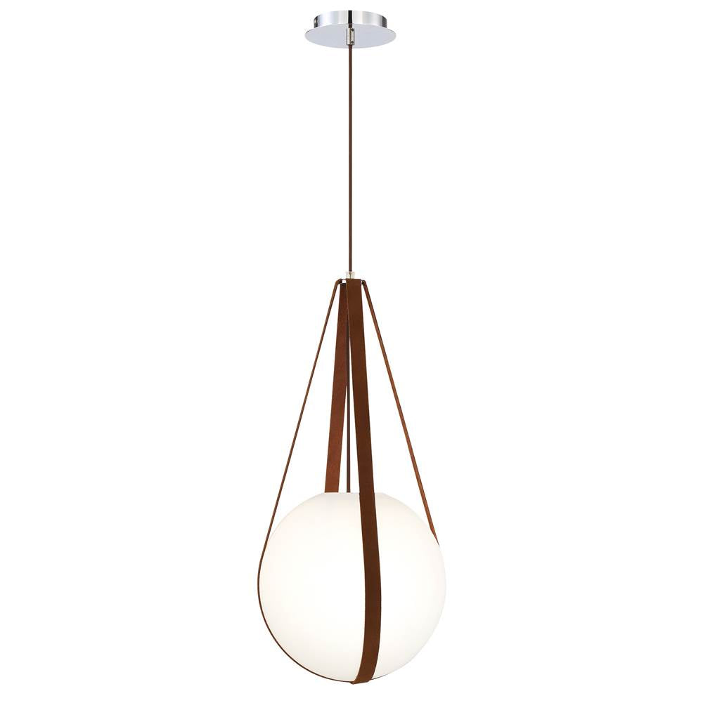 Eurofase 35990-017 Chrome Rosemount, Pendant, 12'', Chrome, White Glass Image 1