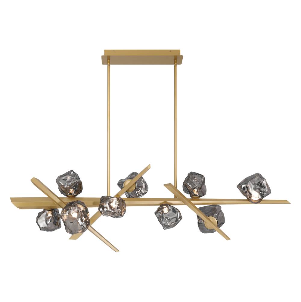 Eurofase Thorah, Chandelier, 9-light, 59'', Matte Gold, Smoked Glass
