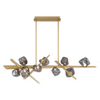Eurofase Thorah, Chandelier, 9-light, 59'', Matte Gold, Smoked Glass