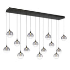 Eurofase 48939-027 Matte Black Iissa, Chandelier, 14-light, 72'', Matte Black, Smoked Glass Image 1