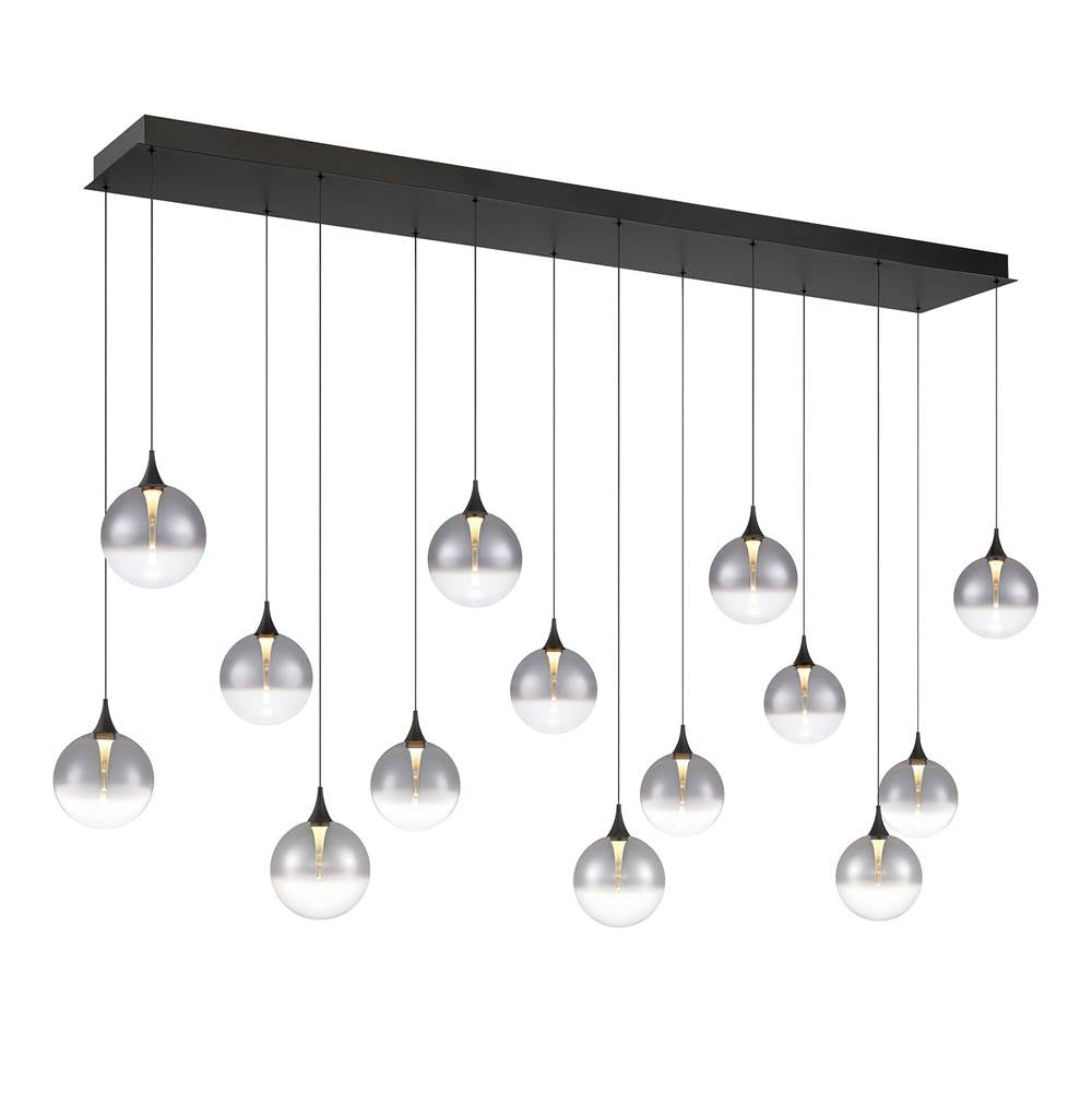 Eurofase 48939-027 Matte Black Iissa, Chandelier, 14-light, 72'', Matte Black, Smoked Glass Image 1