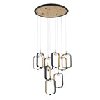 Eurofase Dagmar, Chandelier, 9-light, 33'', Gold-black Mix, Clear Glass