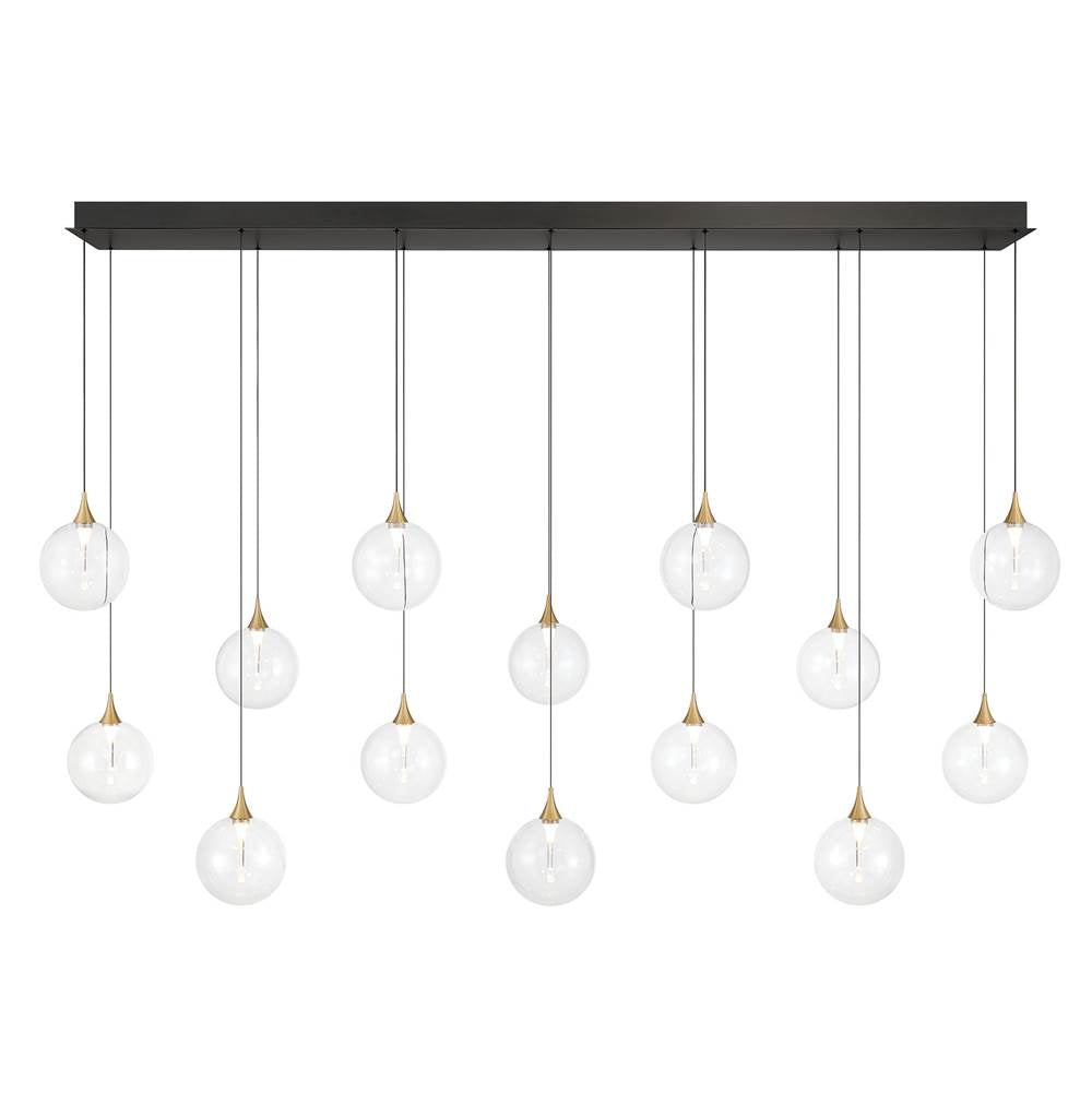 Eurofase 48938-013 Gold Iissa, Chandelier, 14-light, 72'', Gold, Clear Glass Image 2