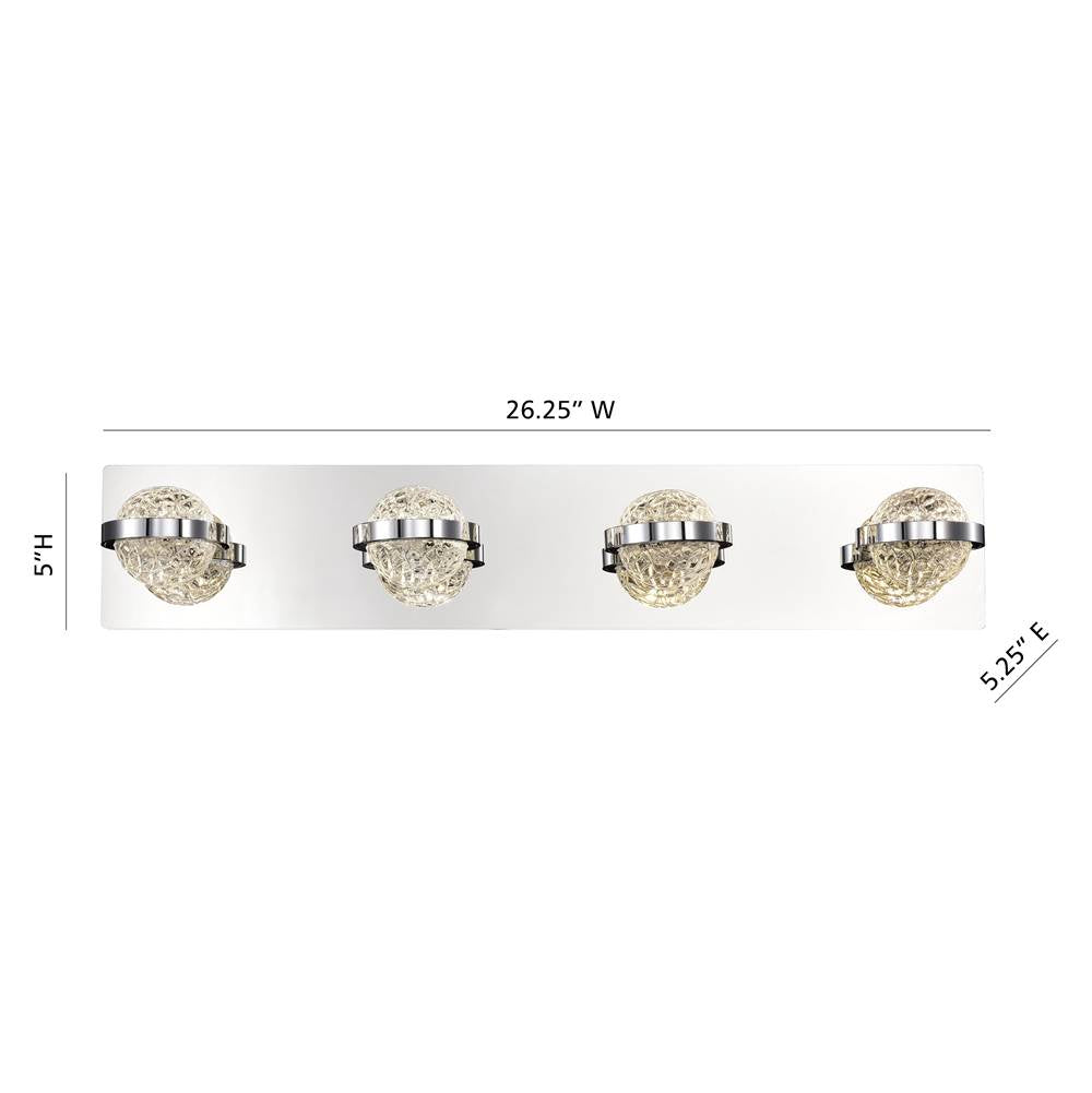 Eurofase Ryder, Vanity, 4lt, 26'', Chrome, Clear Glass