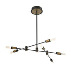 Eurofase 37050-016 Brass Black Mix Albany, Chandelier, 6-light, 32'', Brass-black Mix, White Acrylic Image 1