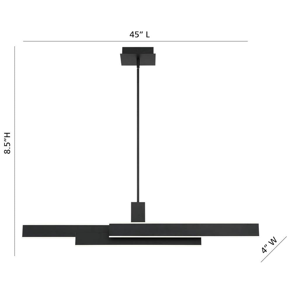 Eurofase 37064-013 Matte Black Cameno, Chandelier, 45'', Matte Black, White Acrylic Image 5