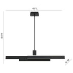 Eurofase 37064-013 Matte Black Cameno, Chandelier, 45'', Matte Black, White Acrylic Image 5