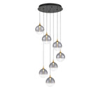 Eurofase Iissa, Chandelier, 7-light, 21'', Gold, Smoked Glass