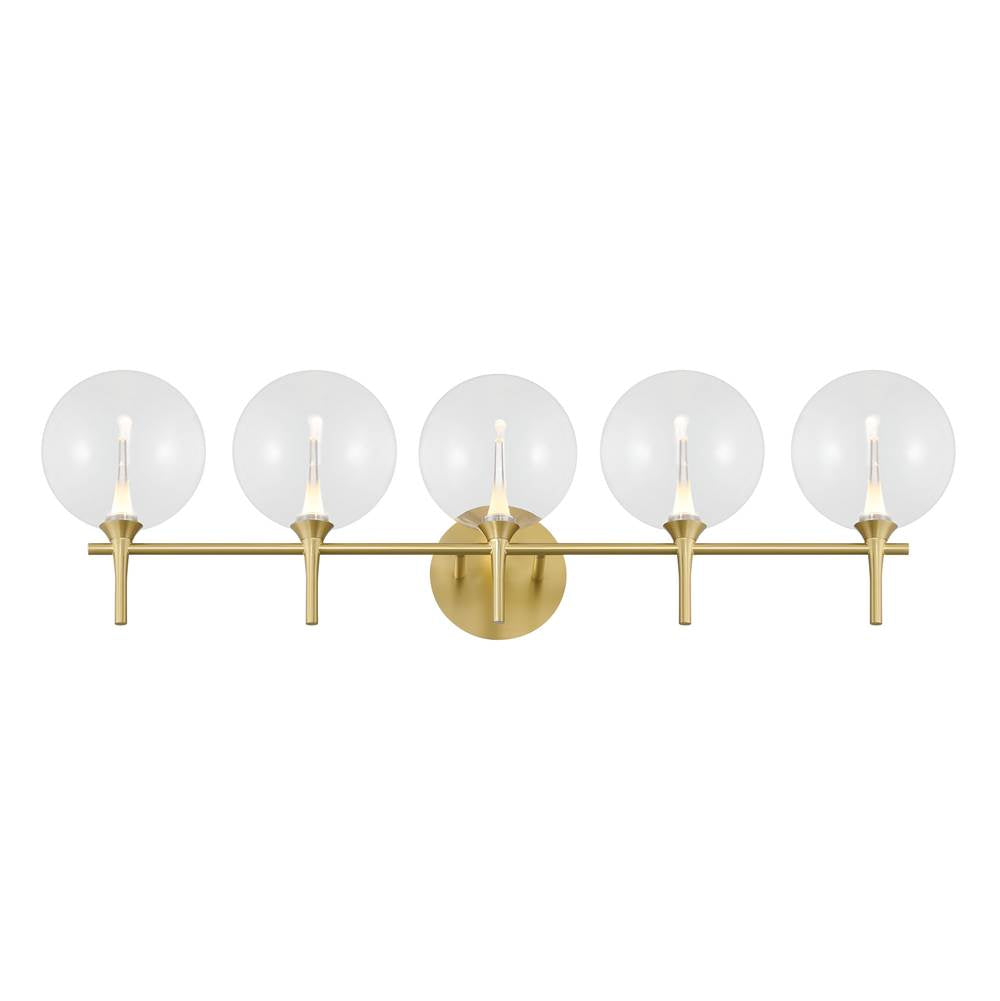 Eurofase 48919-012 Gold Iissa, Vanity, 5lt, Gold, Clear Glass Image 1