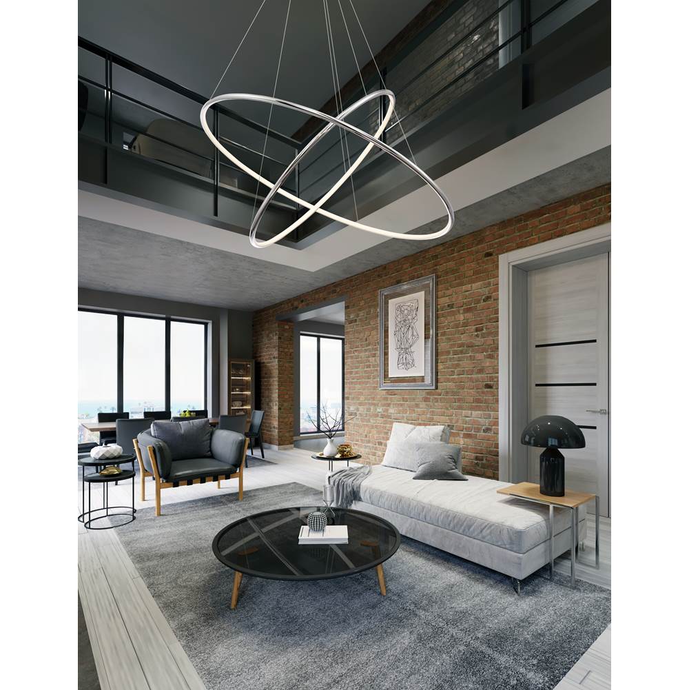 Eurofase Valley, Chandelier, 2-light, 32'', Chrome, White Acrylic