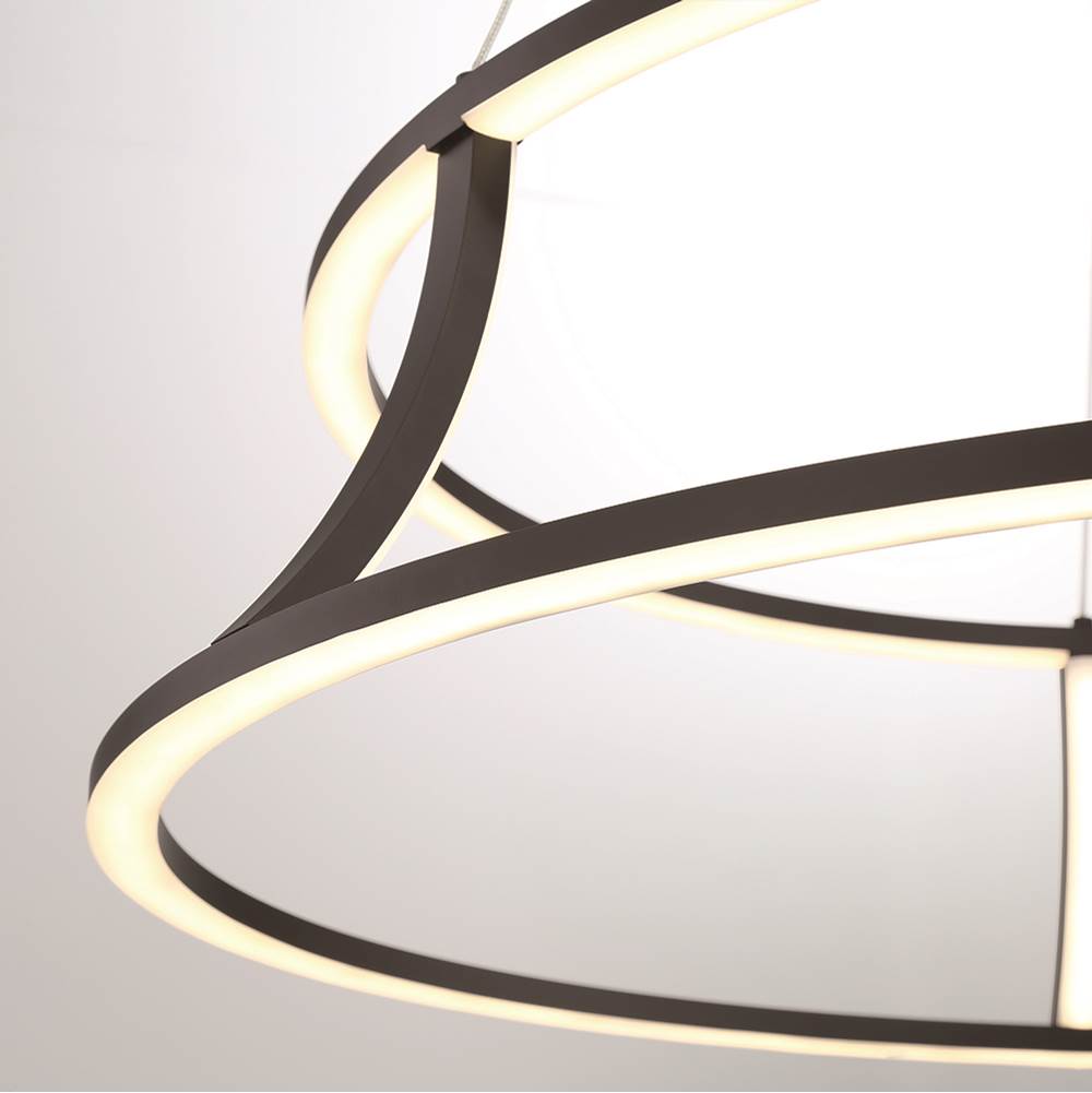Eurofase 43886-012 Matte Black Cadoux, Chandelier, 30'', Matte Black, White Glass Image 1