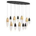 Eurofase 43861-042 Gold Black Mix Ecrou, Chandelier, 12-light, 44'', Gold-black Mix, Clear Glass Image 3