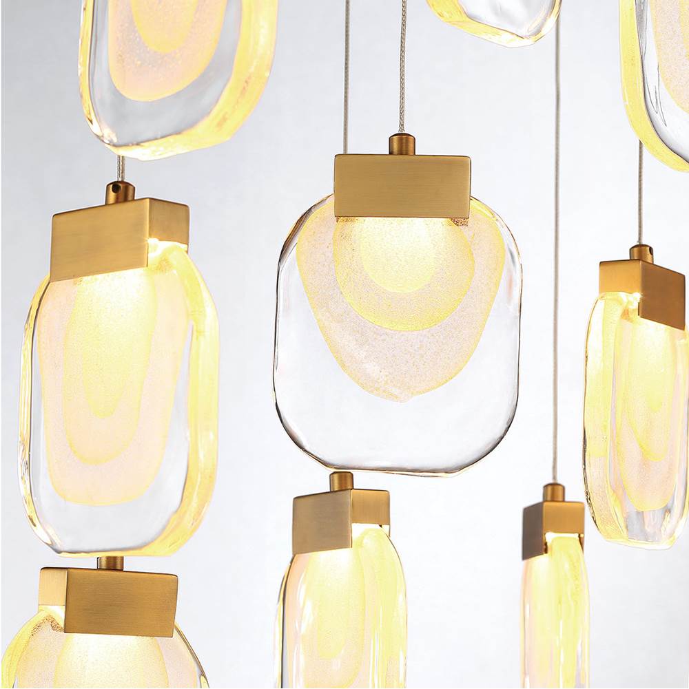 Eurofase 37192-013 Matte Gold Paget, Chandelier, 19-light, 29'', Matte Gold, Clear Glass Image 2