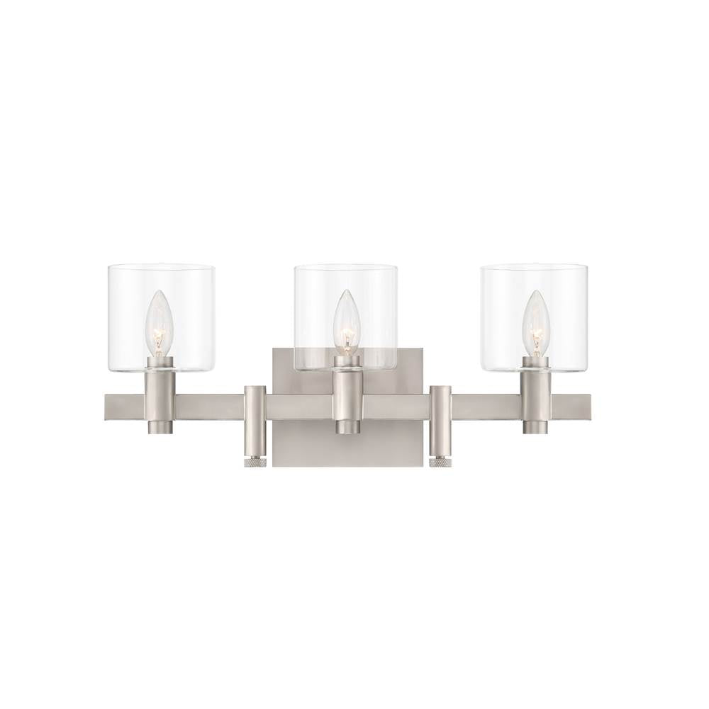Eurofase 46812-025 Satin Nickel Decato, Vanity, 3lt, 21'', Satin Nickel, Clear Glass Image 2