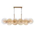 Eurofase Sue Anne Sue-anne, Chandelier, 8-light, 57'', Matte Gold, Clear-amber Glass