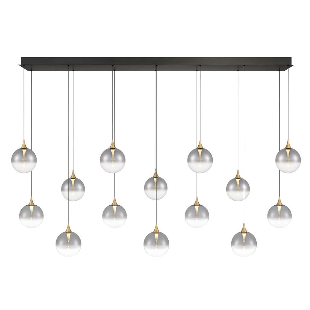 Eurofase 48938-020 Gold Iissa, Chandelier, 14-light, 72'', Gold, Smoked Glass Image 1