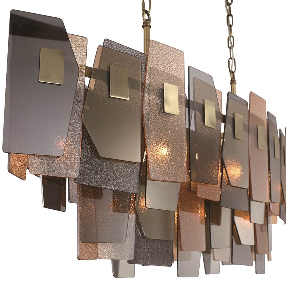 Eurofase Cocolina, Chandelier, 11-light, 48'', Brushed Brass, Mixed Glass