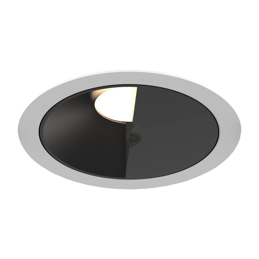 Eurofase Oscar Small 10w Round White Trim Black Baffle Wall Wash Wide 3000k Clear Lens