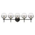 Eurofase 48921-022 Matte Black Iissa, Vanity, 5lt, Matte Black, Smoked Glass Image 1