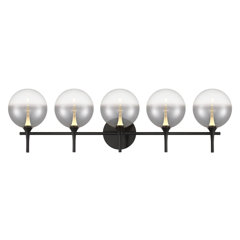 Eurofase 48921-022 Matte Black Iissa, Vanity, 5lt, Matte Black, Smoked Glass Image 1